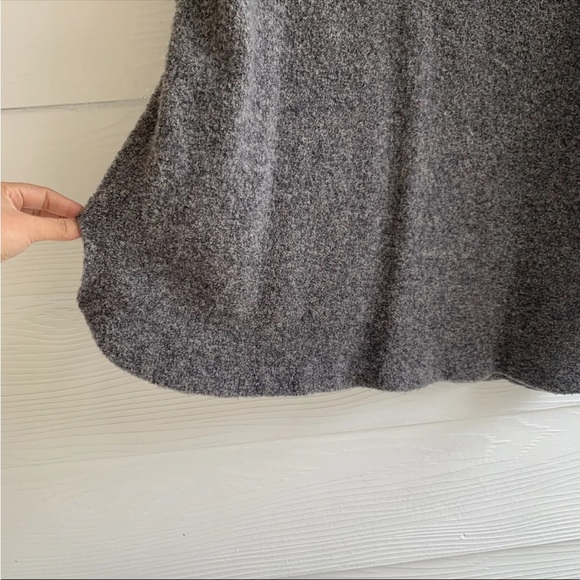 Margaret O’Leary Mock Neck Wool Blend Gray Sweater Top size Large 3/4 Sleeve - Picture 4 of 11